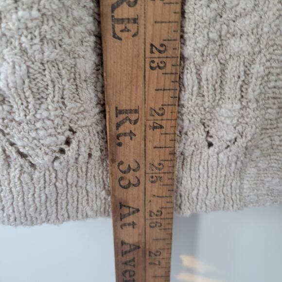 J. Jill Sweater Cardigan Cream Open front chunky Matching Sweater Tank SZ L - Picture 7 of 14